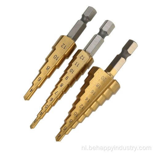 3PCS Hex Hex HSS Titanium gecoate stap oefening